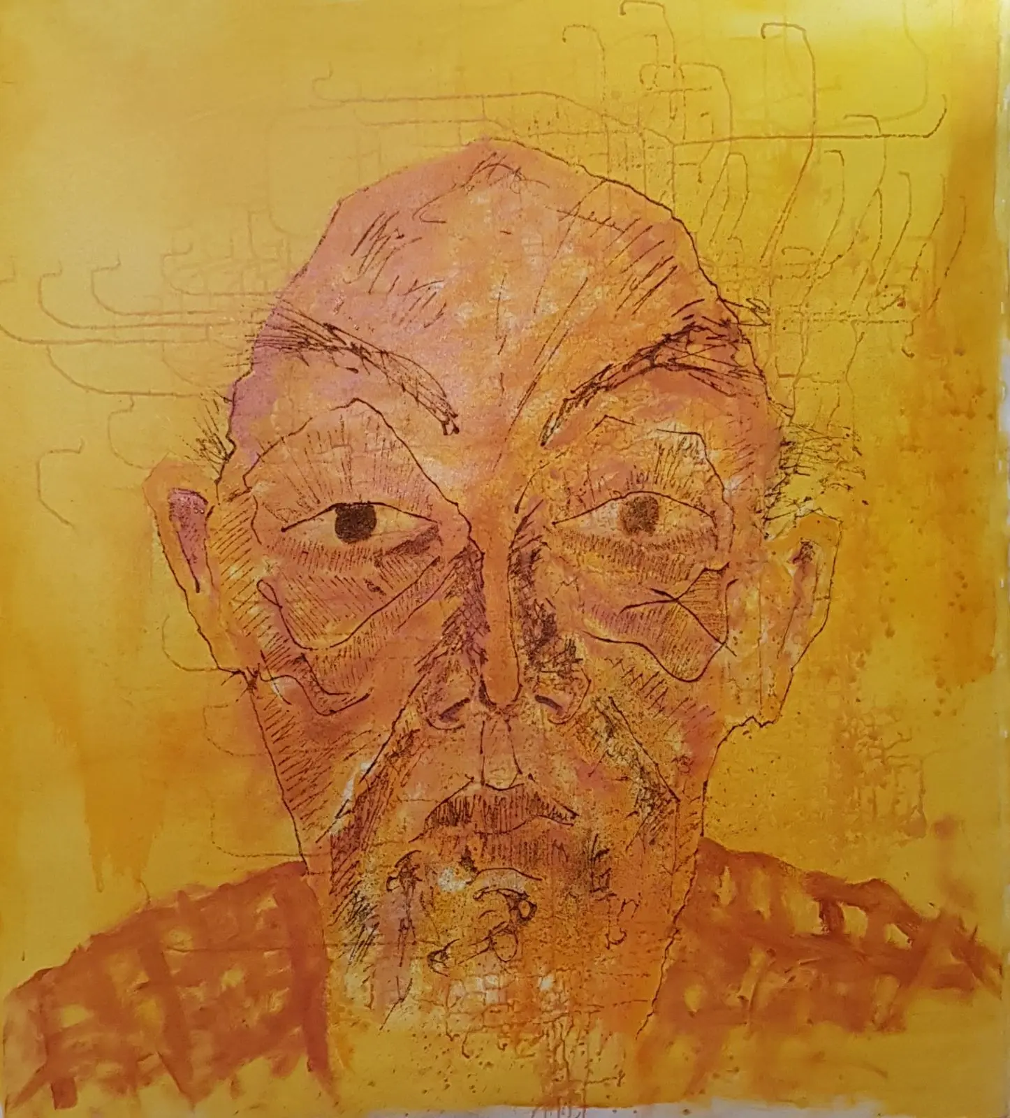 Portrait, Mixed media on canvas, 125 x 115 cm, 2018