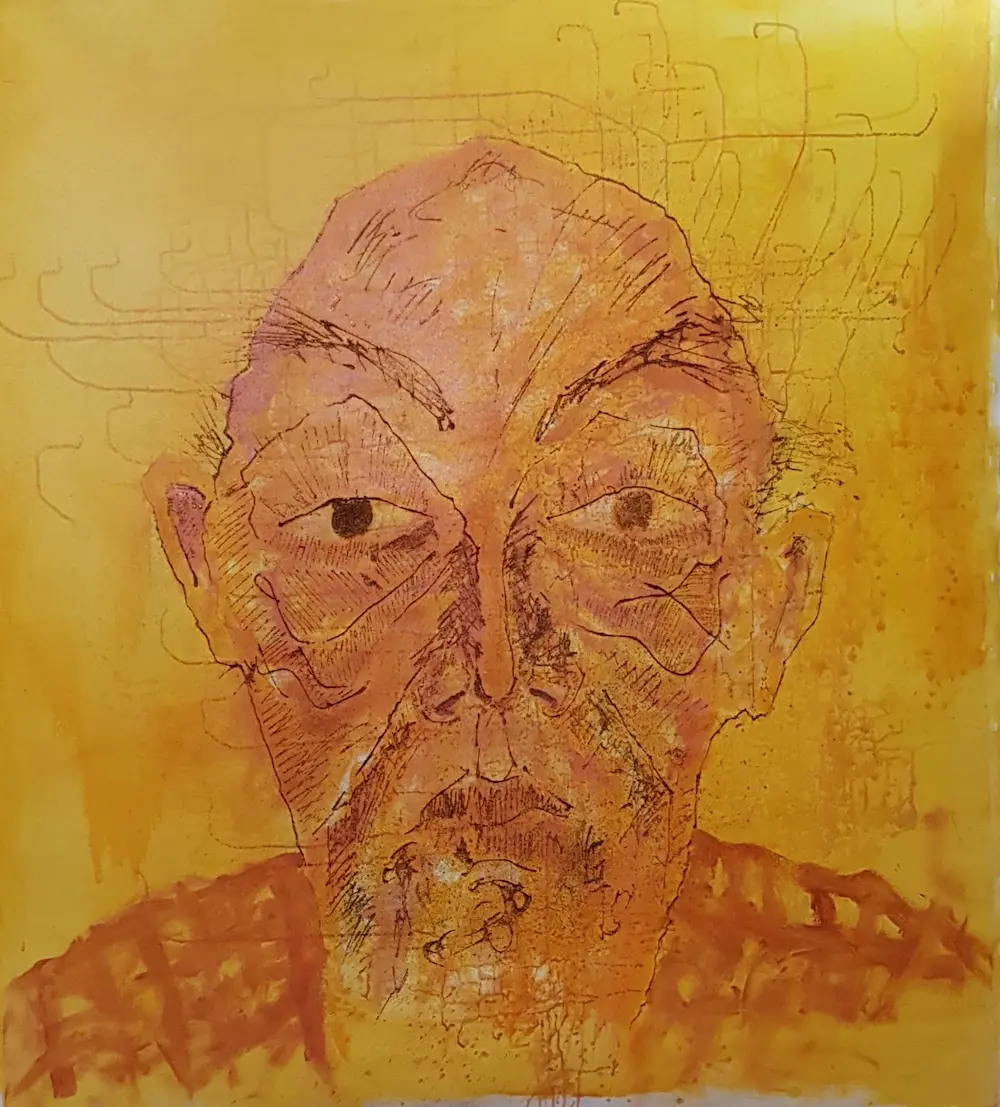 Portrait, Mixed media on canvas, 125 x 115 cm, 2018