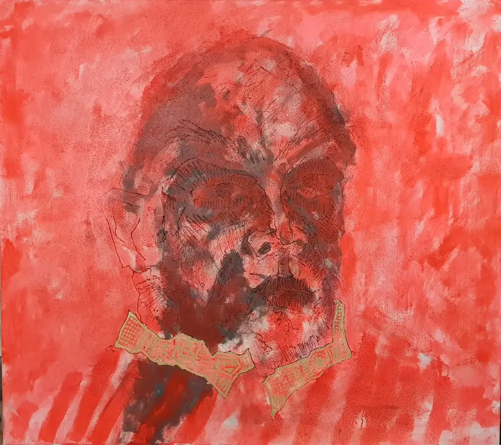 Portrait, Mixed media on canvas, 125 x 110 cm, 2015