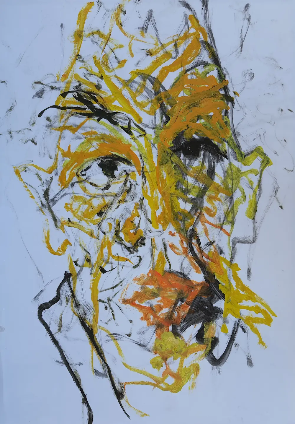 Portrait, Mixed media on paper, 100 x 70 cm, 2024