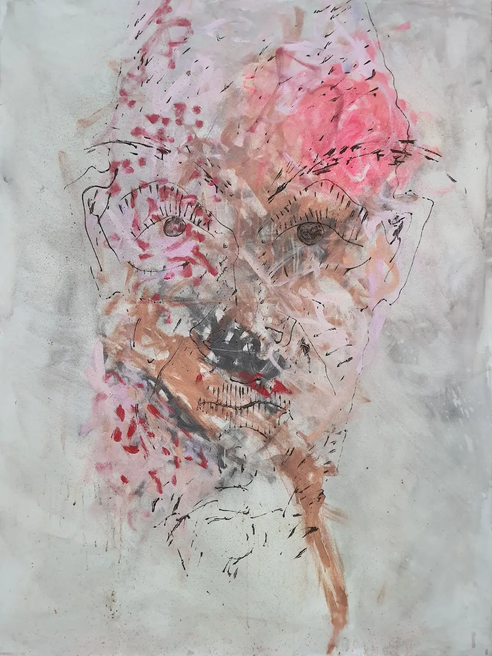 Portrait, Mixed media on canvas, 160 x 120 cm, 2020
