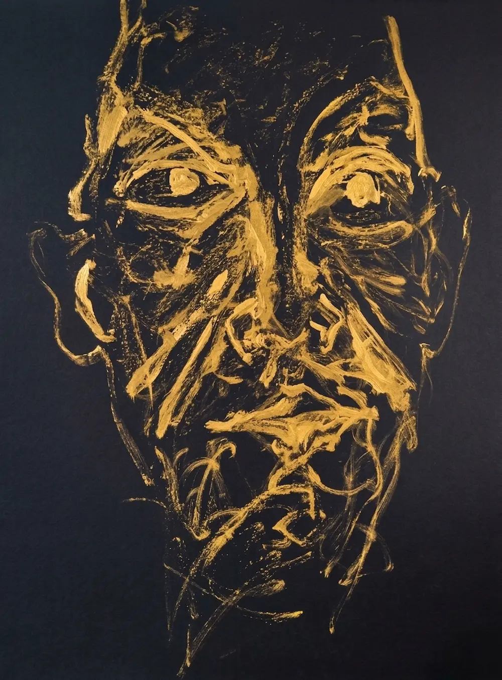 Portrait, Mixed media on upcycled fabric, 200 x 150 cm, 2025